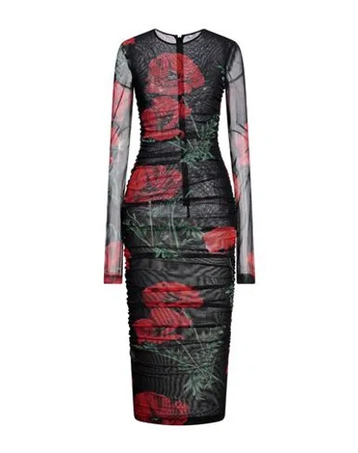 Dolce & Gabbana Woman Midi Dress Black Size 8 Polyamide, Elastane
