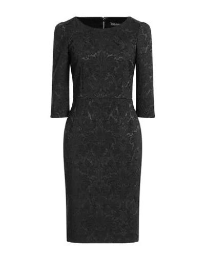 Dolce & Gabbana Woman Midi Dress Black Size 8 Polyester, Polyamide, Elastane