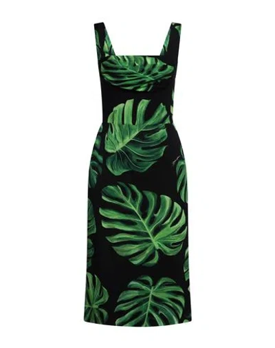 Dolce & Gabbana Woman Midi Dress Black Size 8 Silk, Elastane