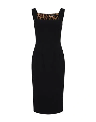 Dolce & Gabbana Woman Midi Dress Black Size 8 Viscose, Acetate, Elastane