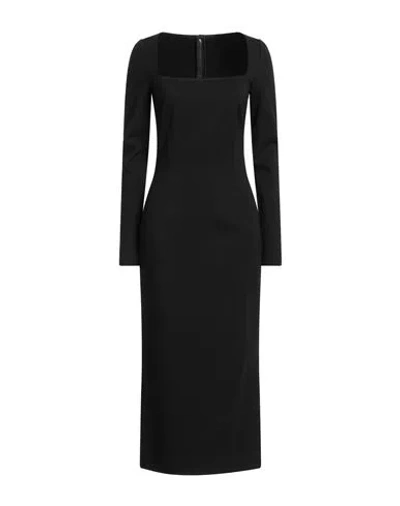 DOLCE & GABBANA DOLCE & GABBANA WOMAN MIDI DRESS BLACK SIZE 8 VISCOSE, POLYAMIDE, ELASTANE