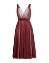 Dolce & Gabbana Woman Midi Dress Brick Size 2 Metallic Polyester, Polyamide, Polyester In Red