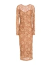 Dolce & Gabbana Woman Midi Dress Camel Size 6 Polyamide, Elastane In Neutral
