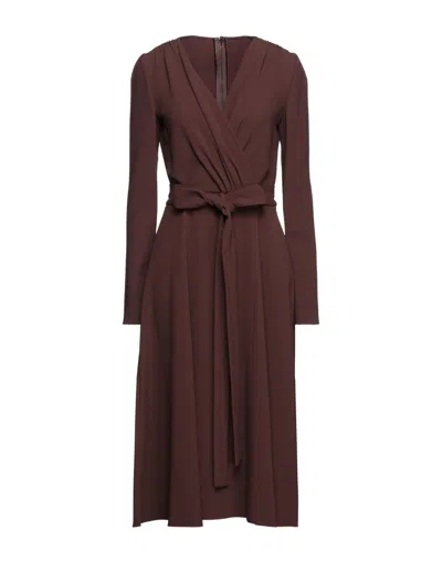 Dolce & Gabbana Wrap-effect Crepe Midi Dress In Schokolade