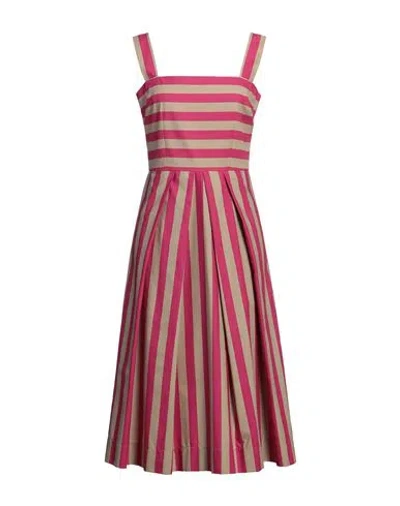 Dolce & Gabbana Woman Midi Dress Fuchsia Size 8 Cotton In Pink