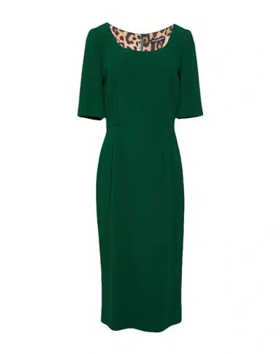 Dolce & Gabbana Woman Midi Dress Green Size 00 Viscose, Acetate, Elastane