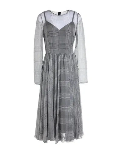 Dolce & Gabbana Woman Midi Dress Grey Size 10 Silk In Gray