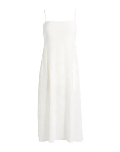 Dolce & Gabbana Woman Midi Dress Ivory Size 12 Silk, Polyamide, Cotton, Viscose, Elastane In White