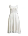 Dolce & Gabbana Woman Midi Dress Ivory Size 4 Silk, Polyamide, Cotton, Viscose, Elastane