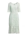 Dolce & Gabbana Woman Midi Dress Light Green Size 4 Cotton, Polyamide, Viscose
