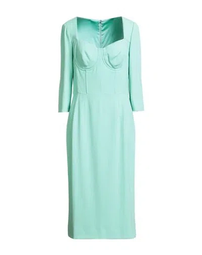 Dolce & Gabbana Woman Midi Dress Light Green Size 8 Viscose, Acetate, Elastane In Blue