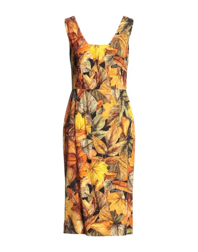 Dolce & Gabbana Midi Dresses In Yellow