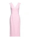 Dolce & Gabbana Woman Midi Dress Pink Size 8 Virgin Wool, Polyamide, Elastane In Pink