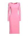 Dolce & Gabbana Woman Midi Dress Pink Size 16 Polyester, Viscose, Elastane In Pink