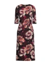Dolce & Gabbana Floral Cady Midi Dress In Purple