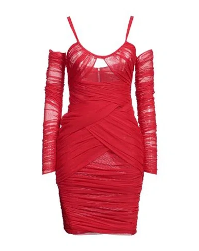 DOLCE & GABBANA DOLCE & GABBANA WOMAN MIDI DRESS RED SIZE 0 POLYAMIDE, ELASTANE