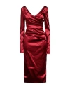 Dolce & Gabbana Woman Midi Dress Red Size 6 Acetate, Polyamide, Elastane In Red