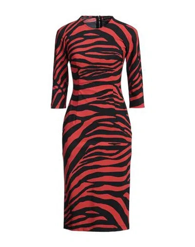 DOLCE & GABBANA DOLCE & GABBANA WOMAN MIDI DRESS RED SIZE 10 POLYACRYLIC, ELASTANE