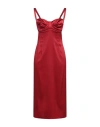 Dolce & Gabbana Woman Midi Dress Brick Size 10 Silk, Polyamide, Cotton, Viscose, Elastane In Red