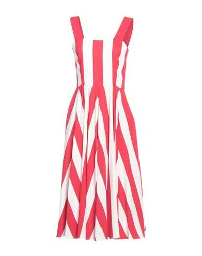 Dolce & Gabbana White Red Stretch Shift A-line Gown Dress