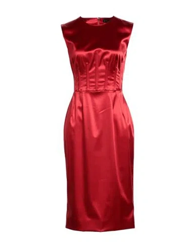 Dolce & Gabbana Woman Midi Dress Red Size 6 Acetate, Polyamide, Elastane