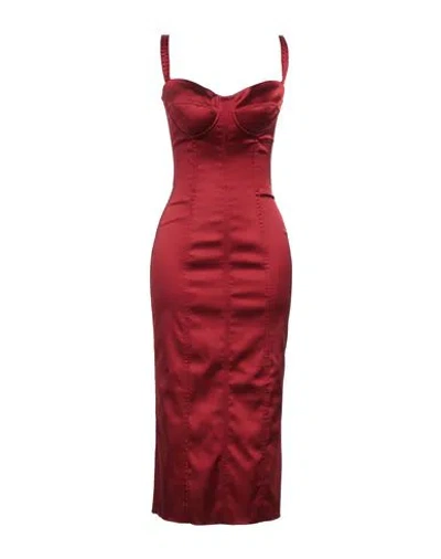 Dolce & Gabbana Red Dress With Bustier Design And Ruffled Details In Fabric Woman