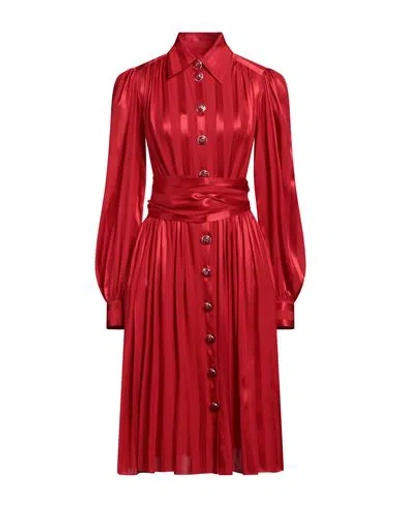 Dolce & Gabbana Woman Midi Dress Red Size 6 Silk