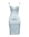 Dolce & Gabbana Woman Midi Dress Sky Blue Size 4 Silk, Polyamide, Cotton, Viscose, Elastane