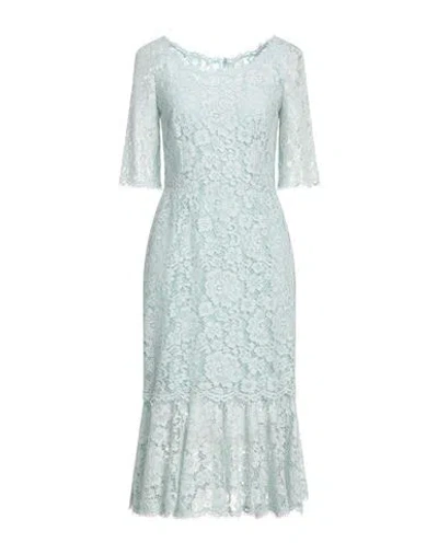 Dolce & Gabbana Woman Midi Dress Sky Blue Size 12 Cotton, Polyamide, Viscose