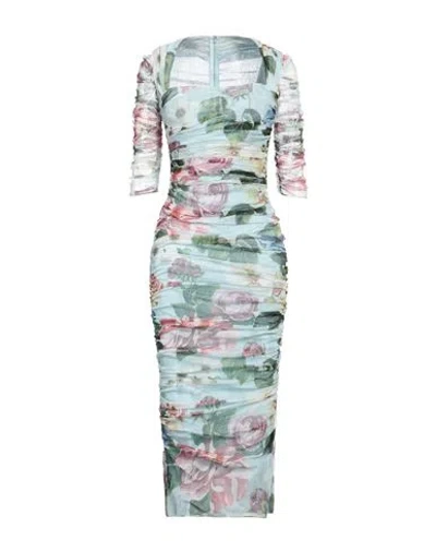 Dolce & Gabbana Woman Midi Dress Sky Blue Size 2 Cotton