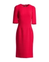 Dolce & Gabbana Woman Midi Dress Tomato Red Size 2 Wool