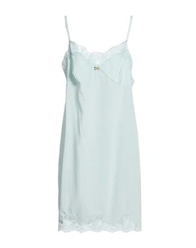Dolce & Gabbana Woman Midi Dress Turquoise Size 14 Silk, Cotton, Polyamide, Viscose In Blue