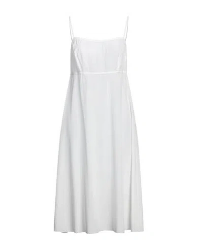 Dolce & Gabbana Woman Midi Dress White Size 0 Silk, Polyamide, Cotton, Viscose, Elastane
