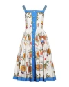 Dolce & Gabbana Pleated Printed Cotton-poplin Midi Dress In White