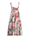 Dolce & Gabbana Carnation Print Stretched Bustier Top In White