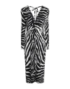 Dolce & Gabbana Ruched Zebra-print Crepe Midi Dress In White