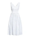 Dolce & Gabbana Woman Midi Dress White Size 8 Cotton, Elastane In White