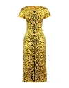Dolce & Gabbana Leopard-print Satin Mini Dress In Yellow