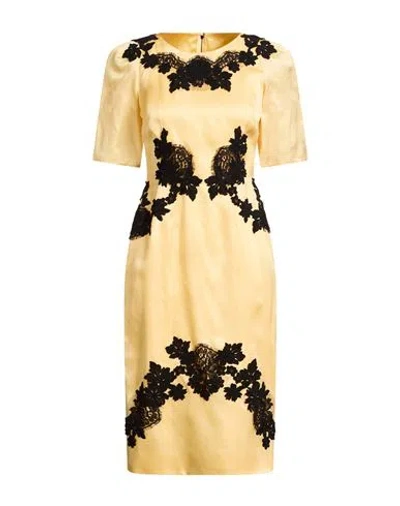 Dolce & Gabbana Woman Midi Dress Yellow Size 2 Silk, Cotton, Polyamide