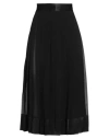 Dolce & Gabbana High Waist Pleated Georgette Midi Skirt In Black