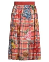 Dolce & Gabbana Woman Midi Skirt Coral Size 12 Silk In Red