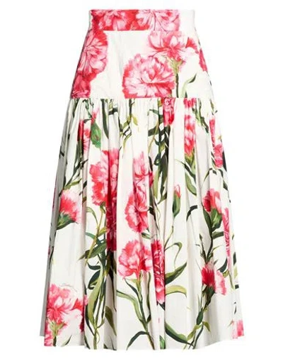 Dolce & Gabbana Woman Midi Skirt Fuchsia Size 2 Cotton In Pink