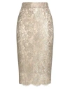 Dolce & Gabbana Woman Midi Skirt Gold Size 14 Polyamide, Polyester, Metallic Polyester In Gold