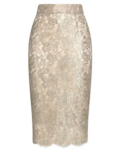 Dolce & Gabbana Woman Midi Skirt Gold Size 14 Polyamide, Polyester, Metallic Polyester