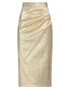 Dolce & Gabbana Woman Midi Skirt Gold Size 14 Silk, Polyester, Elastane In Gold