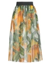 Dolce & Gabbana Woman Midi Skirt Green Size 14 Silk In Green