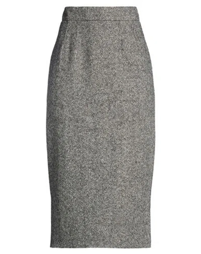 Dolce & Gabbana Woman Midi Skirt Grey Size 8 Virgin Wool, Elastane In Gray