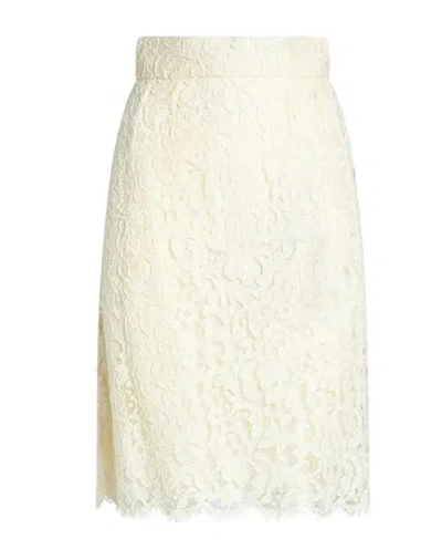 Dolce & Gabbana Woman Midi Skirt Ivory Size 0 Rayon, Cotton, Nylon In White