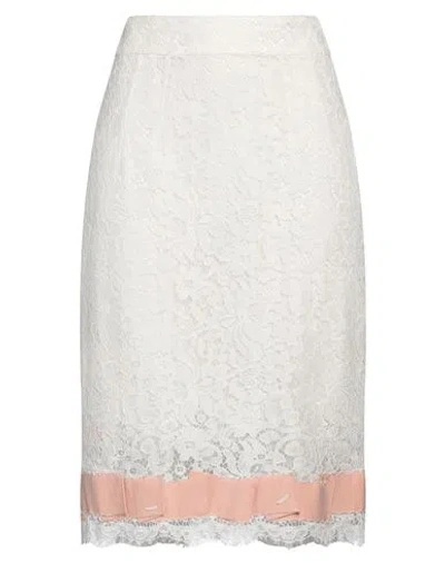 Dolce & Gabbana Woman Midi Skirt Ivory Size 12 Polyamide, Cotton, Viscose, Acetate In White
