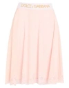 Dolce & Gabbana Woman Midi Skirt Light Pink Size 10 Silk, Cotton, Elastane, Polyamide In Pink